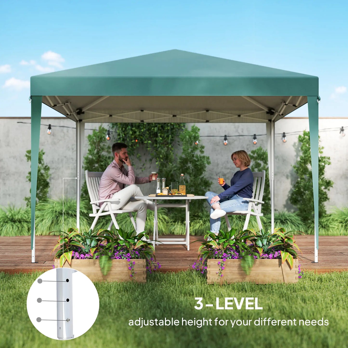 10 x 10ft Folding Pop Up Tent, Outdoor Gazebo Canopy, Dark Green Pop Up Canopies at Gallery Canada