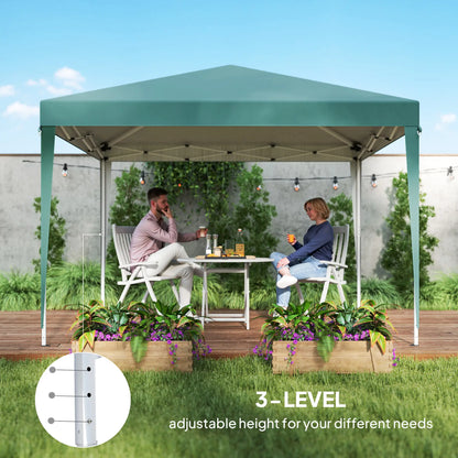 10 x 10ft Folding Pop Up Tent, Outdoor Gazebo Canopy, Dark Green Pop Up Canopies at Gallery Canada