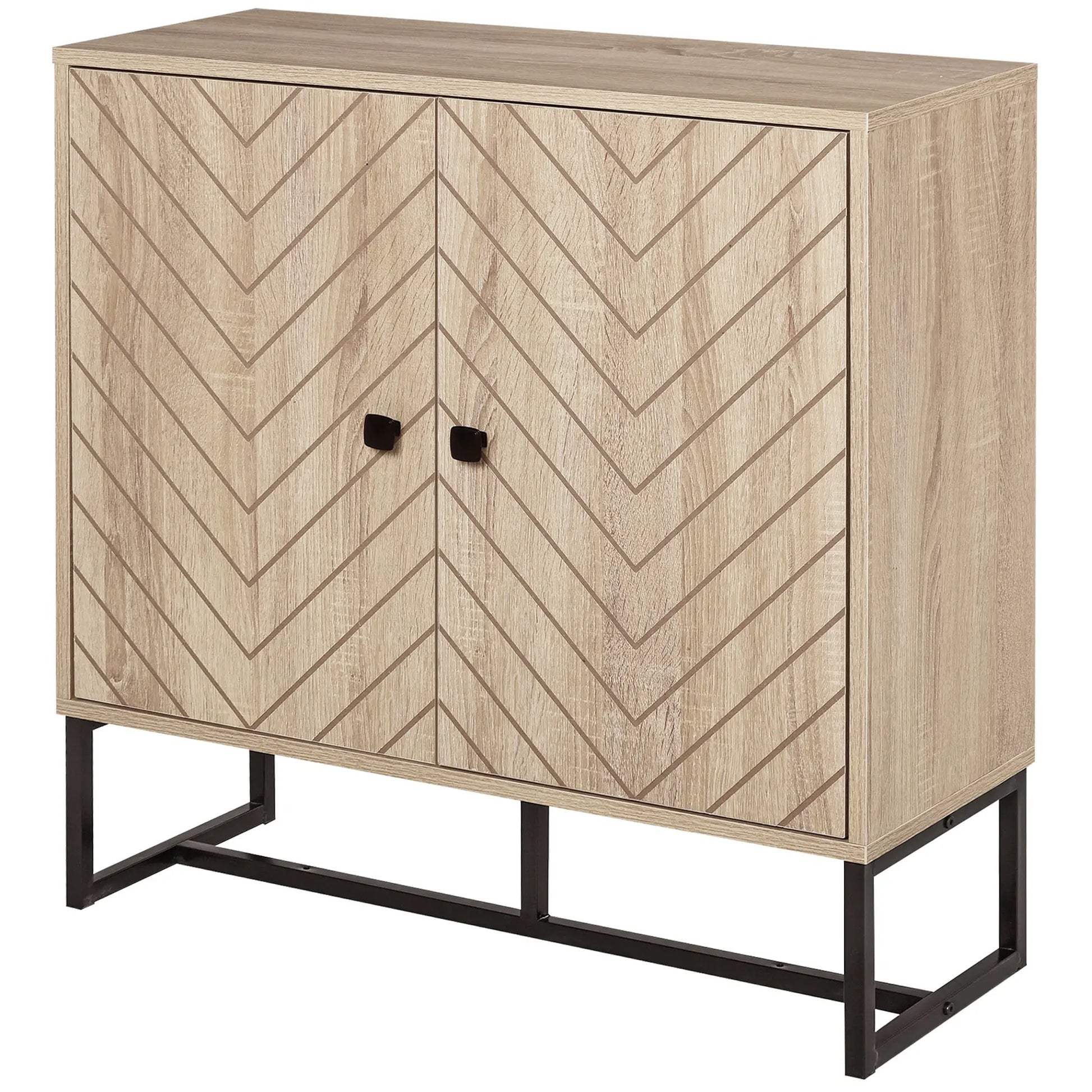 Modern Sideboard, Buffet Cabinet with 2 Doors, Adjustable Shelf, 31.5" H, Oak Storage Cabinets at Gallery Canada