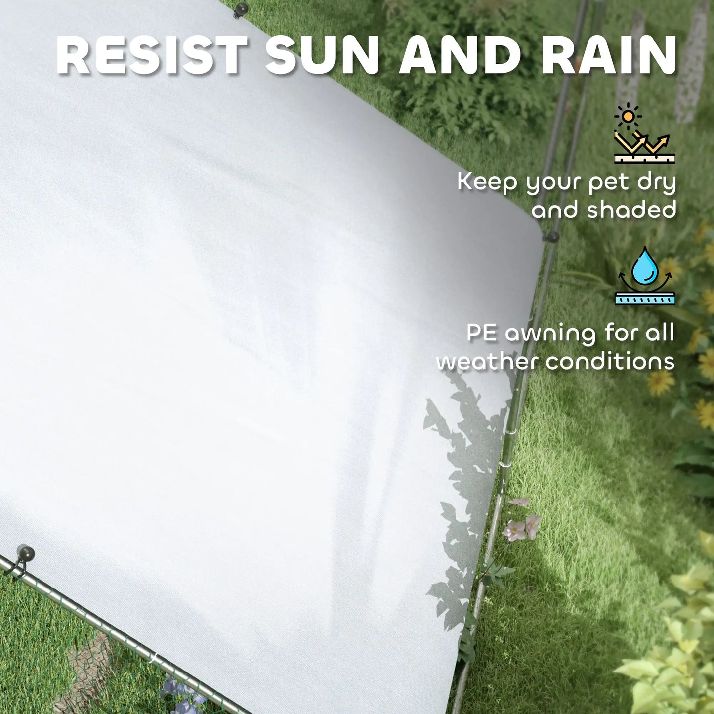 Metal Chicken Coop, Water UV Protection Cover, 9.8' x 32.8' x 6.4' Chicken Coops at Gallery Canada