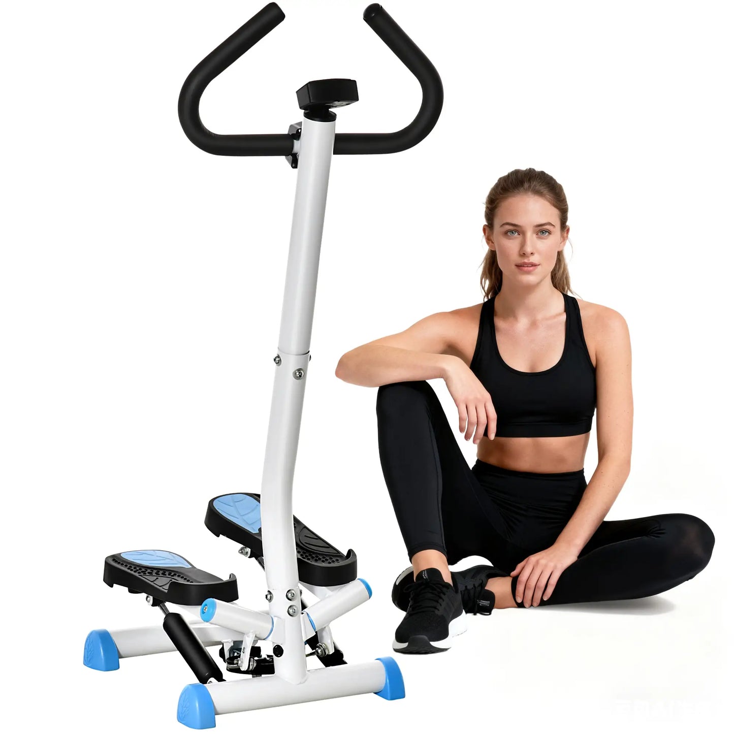 Twist Stepper, Adjustable Resistance, LCD Screen, White & Blue Exercise & Stationary Bikes at Gallery Canada