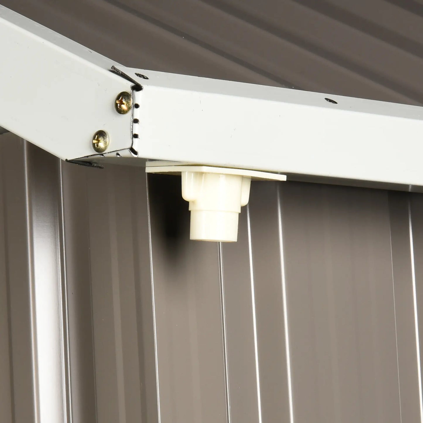 8.5' x 5.5' Metal Garden Shed, Outdoor Storage, Lockable Door, Light Grey Sheds at Gallery Canada