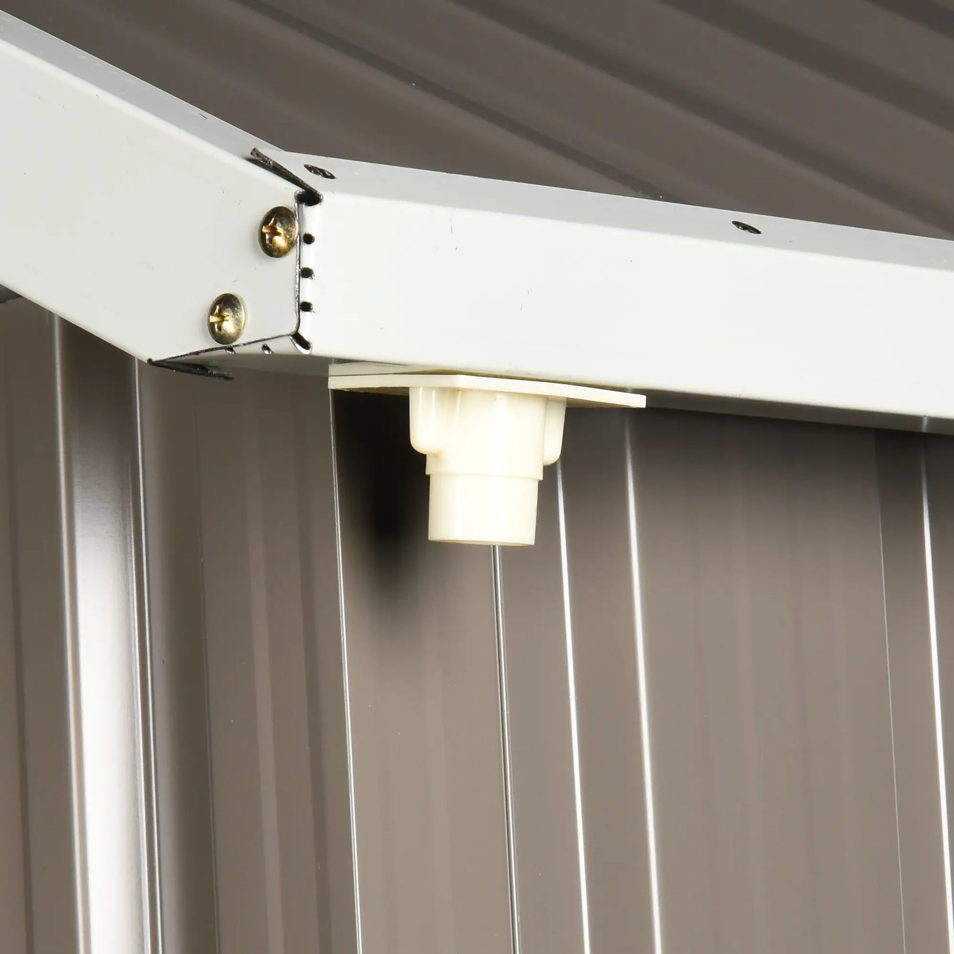 8.5' x 5.5' Metal Garden Shed, Outdoor Storage, Lockable Door, Light Grey Sheds at Gallery Canada