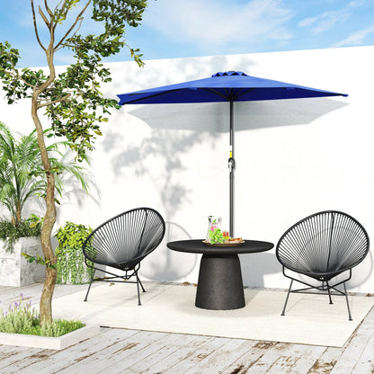 9ft Half Round Umbrella, Outdoor Patio Sun Shade, Deep Blue Half Round Umbrellas at Gallery Canada