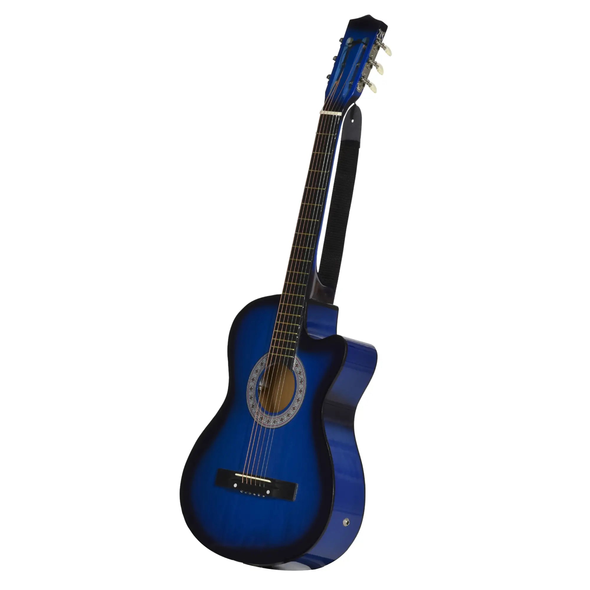 38 Inch Full Size Acoustic Electric Guitar, Gloss Finish, Blue Electronic Musical Pianos at Gallery Canada