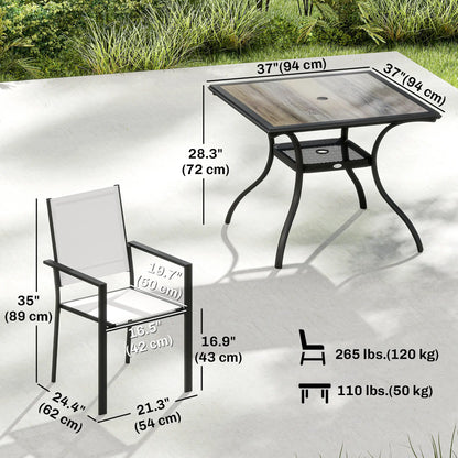 5 Piece Outdoor Patio Dining Set, Table And 4 Stackable Chairs Outdoor Dining Sets at Gallery Canada