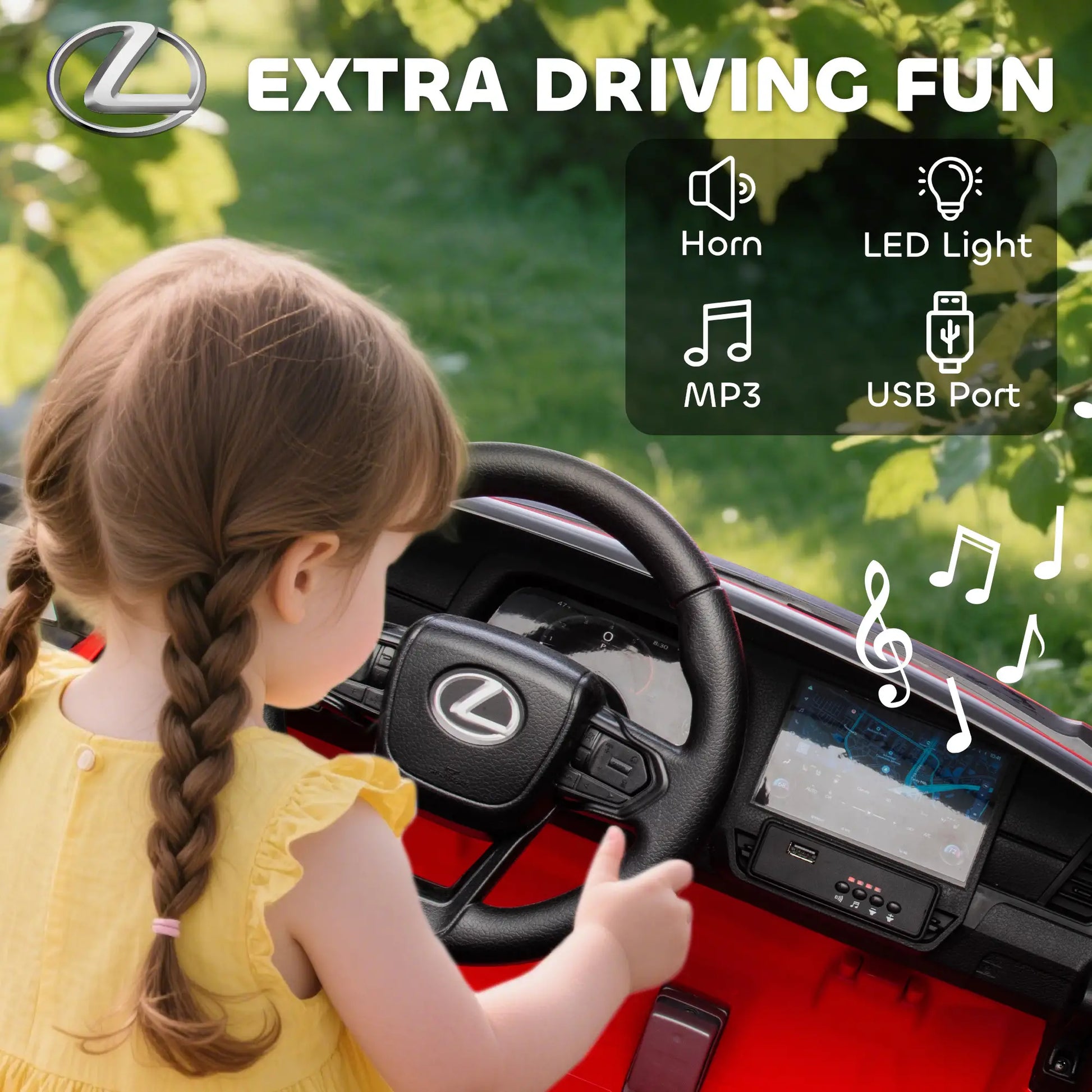 12V Ride On Car, Licensed Lexus GX550, 2-Seater, Red Electric Toy Cars at Gallery Canada