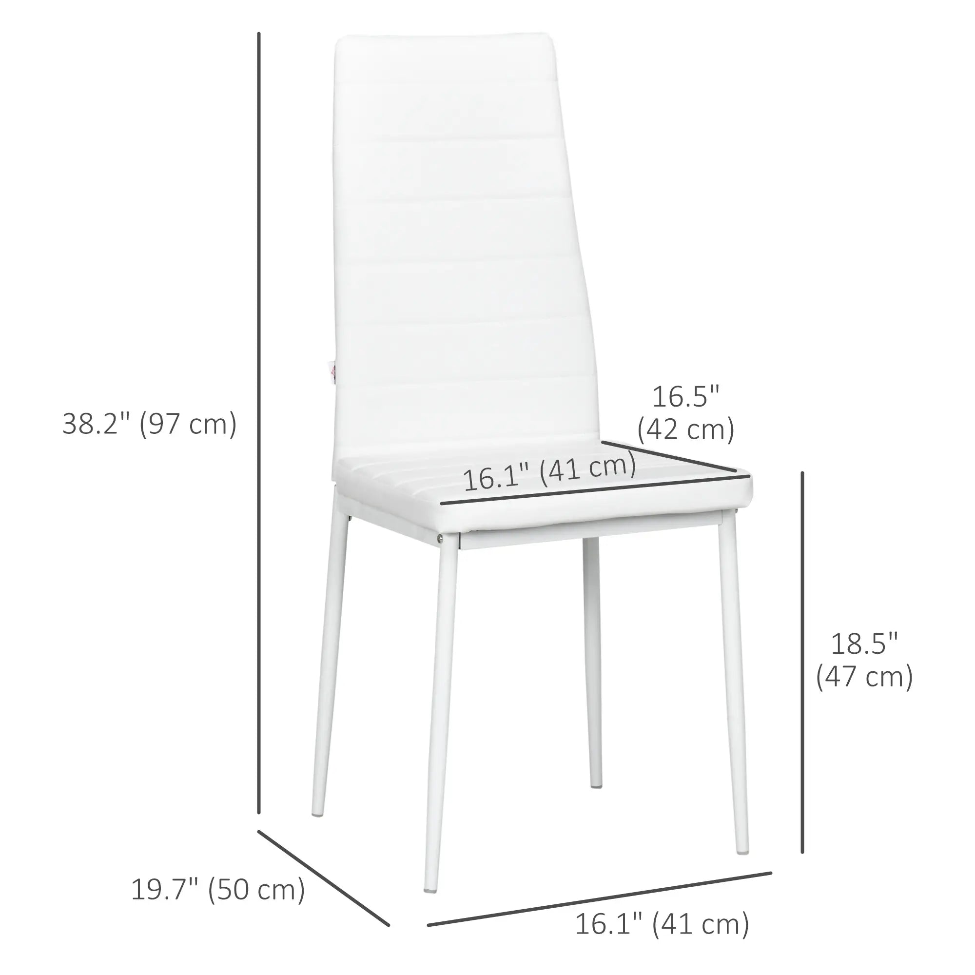 Modern Upholstered PU Leather Dining Chairs, Set of 6, White Bar Stools at Gallery Canada