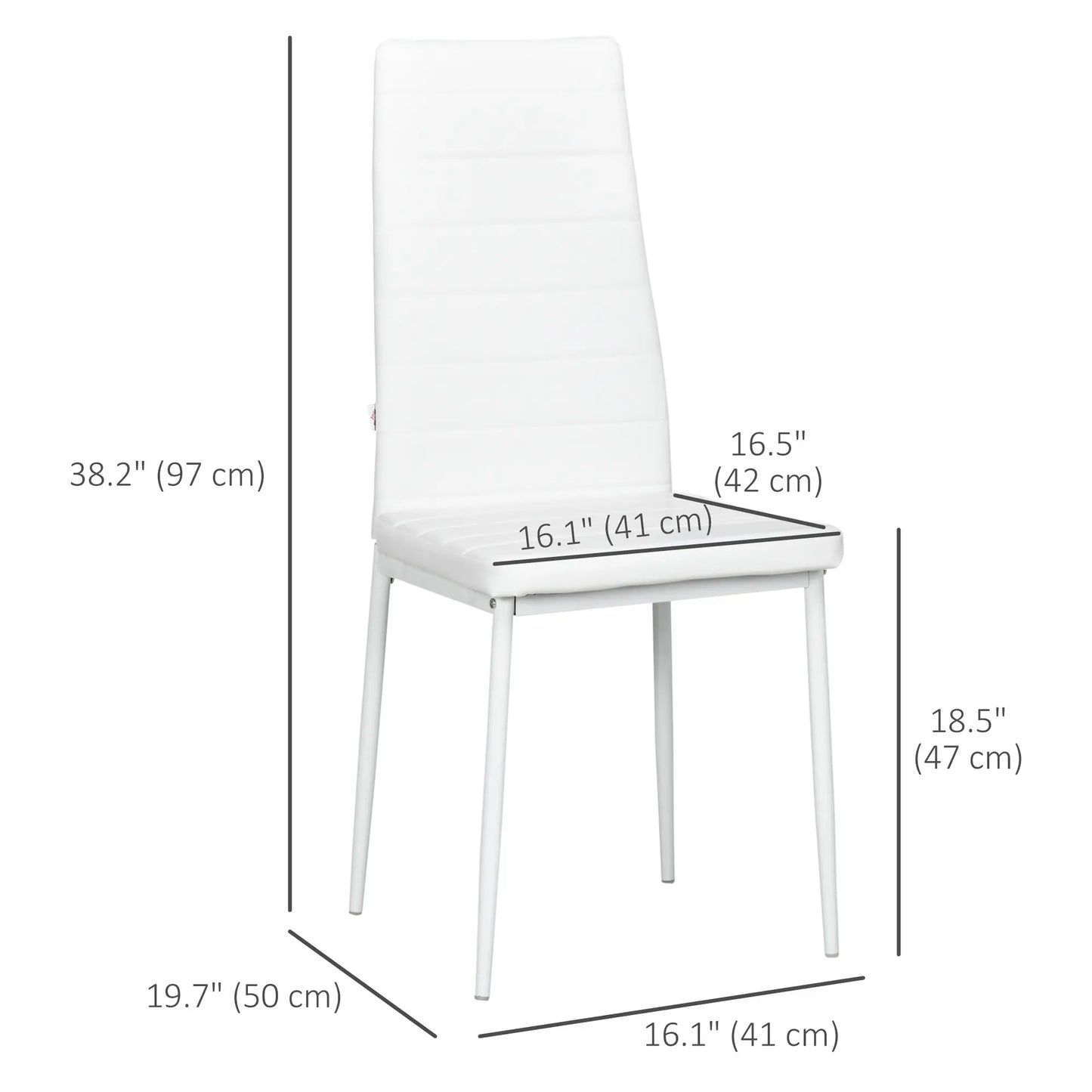 Modern Upholstered PU Leather Dining Chairs, Set of 6, White Bar Stools at Gallery Canada