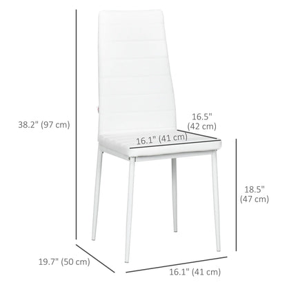 Modern Upholstered PU Leather Dining Chairs, Set of 6, White Bar Stools at Gallery Canada