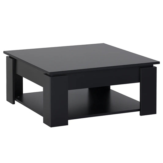 2 Tier Coffee Table, Bottom Shelf, Living Room, Black Coffee Tables Black at Gallery Canada