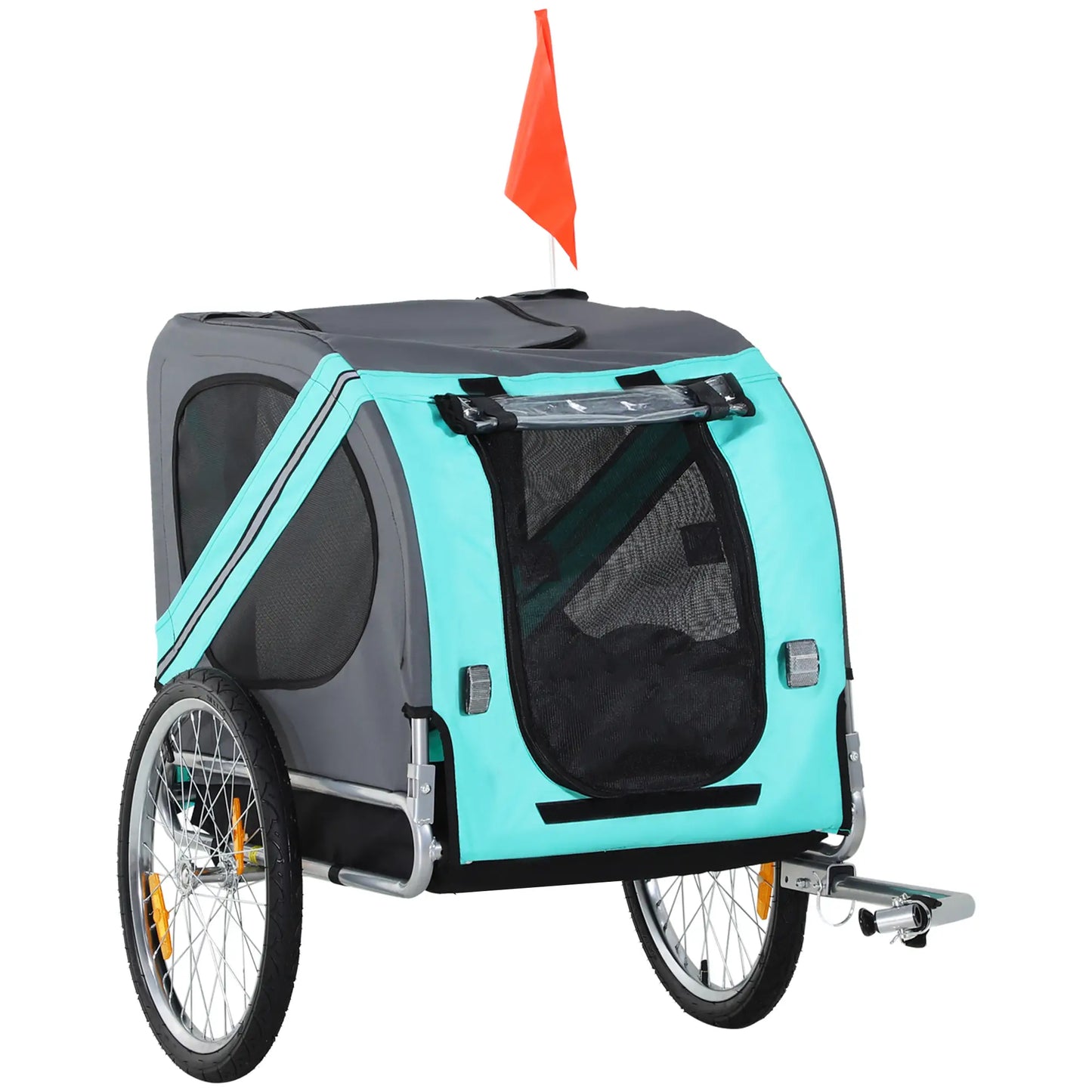Dog Bike Trailer, Pet Cart, Foldable, Bicycle Wagon, Green Dog Bike Trailers & Strollers Green and Grey at Gallery Canada