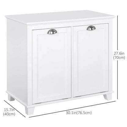 Tilt-Out Laundry Cabinet, Bathroom Organizer, 2-Compartment Hamper, White Bathroom Cabinets at Gallery Canada