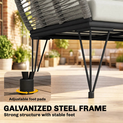 Outdoor Patio Sofa, 2 Seater Loveseat With Cushions, Light Grey Patio Furniture Sets at Gallery Canada