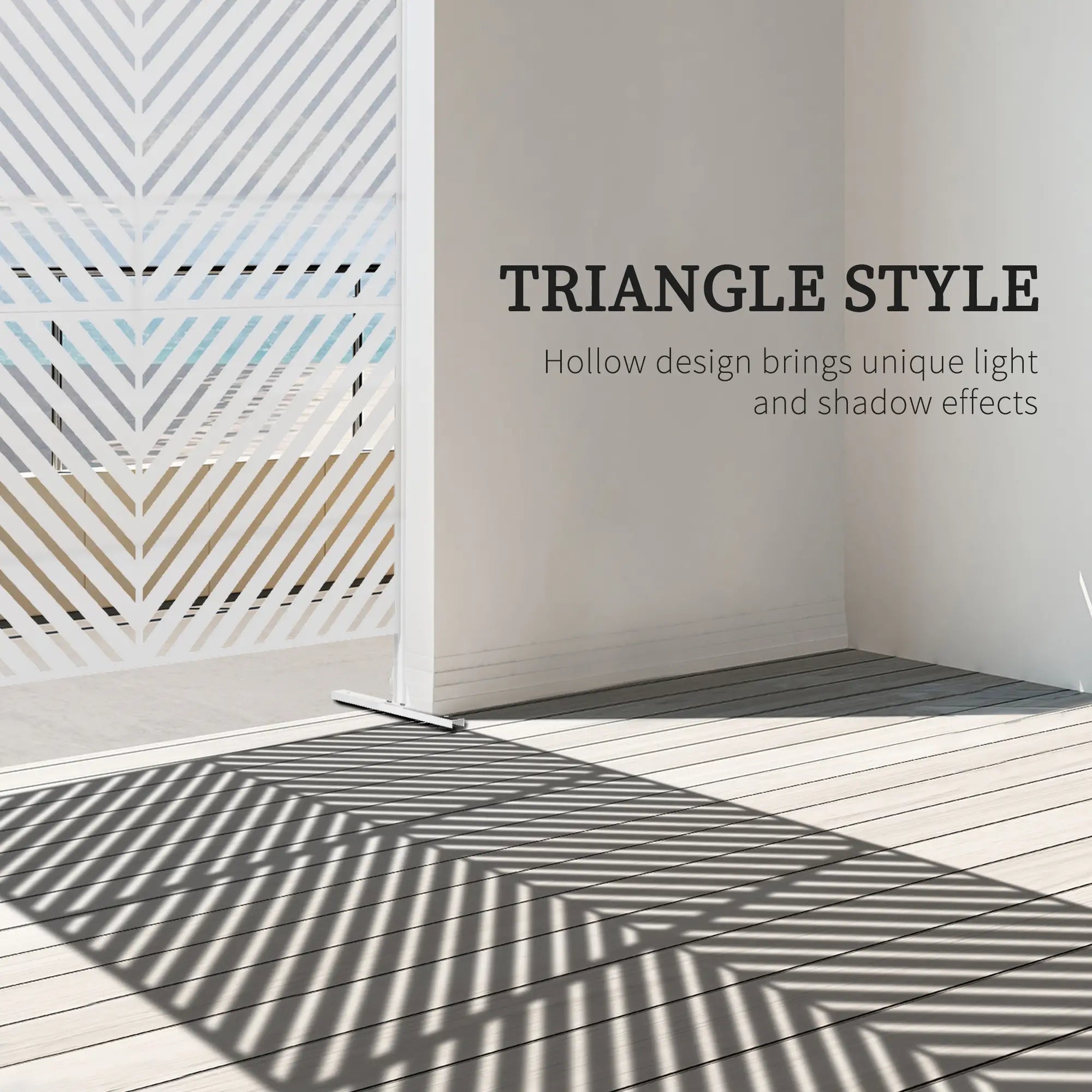 6.5FT Metal Privacy Screen, Triangle Style, White Side Awnings at Gallery Canada