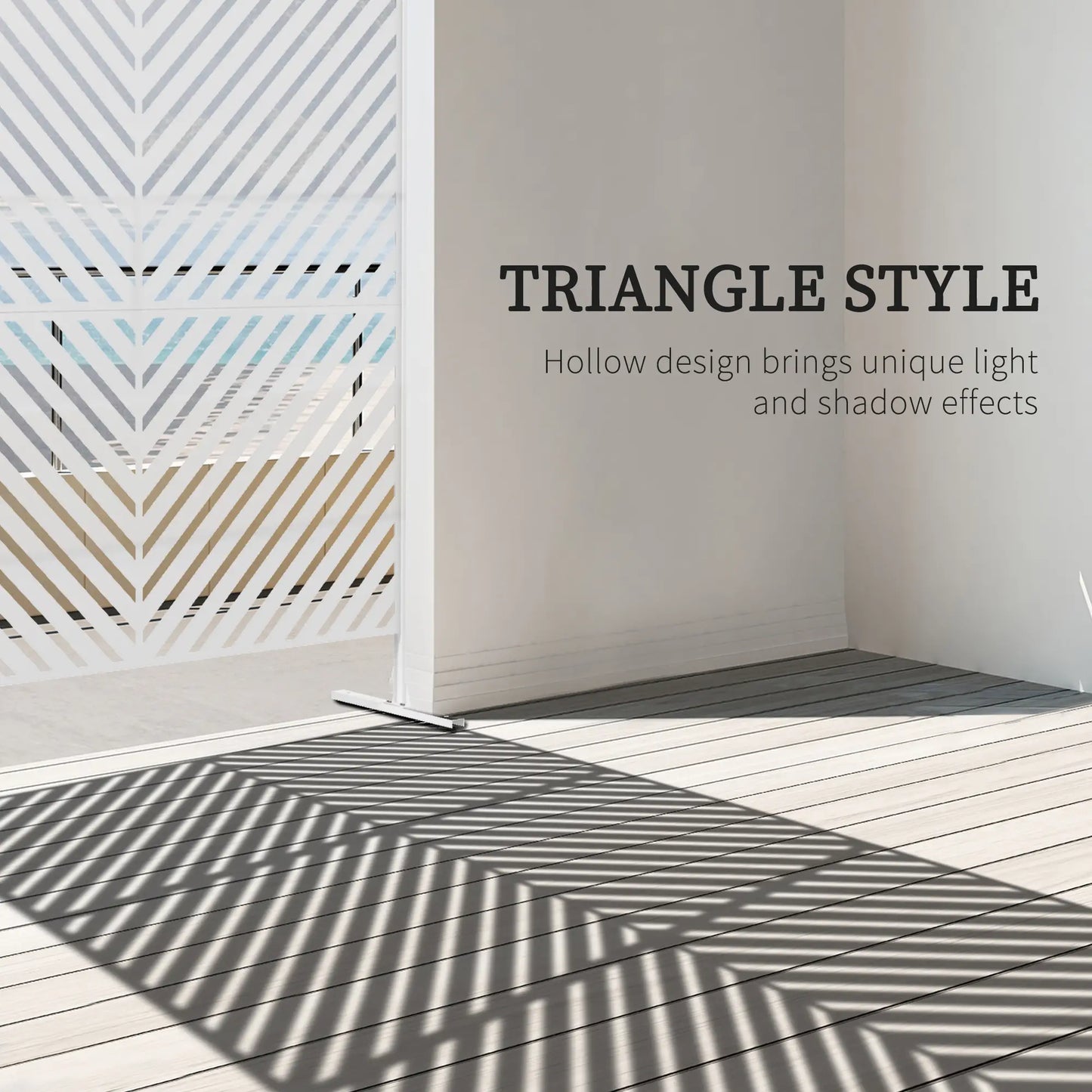 6.5FT Metal Privacy Screen, Triangle Style, White Side Awnings at Gallery Canada
