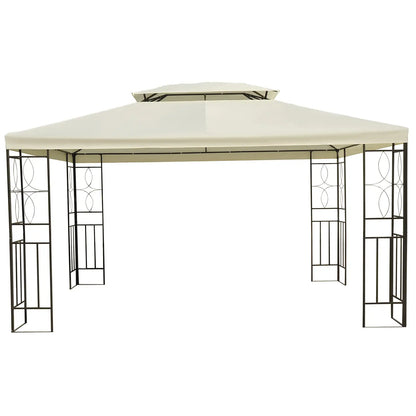 10x13ft Steel Gazebo, Sun Shelter, Vented Roof, Cream White Gazebos at Gallery Canada