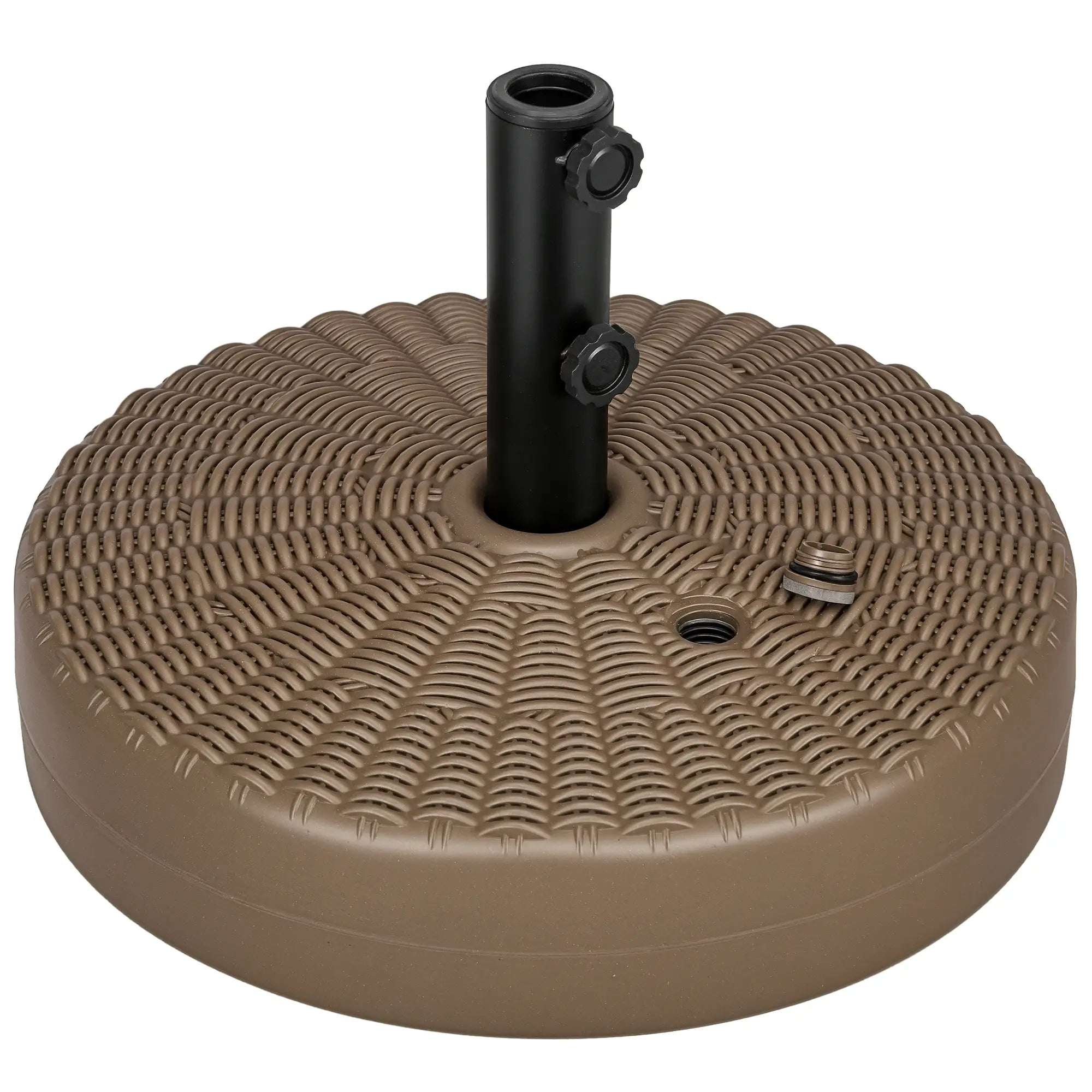 Heavy Duty Fillable Umbrella Base, Round Parasol Stand, Brown Umbrella Bases at Gallery Canada