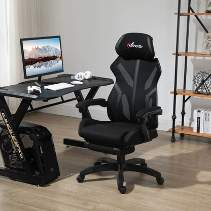 Gaming Chair, Ergonomic Computer Chair with Footrest, Headrest, Black Video Game Chairs at Gallery Canada