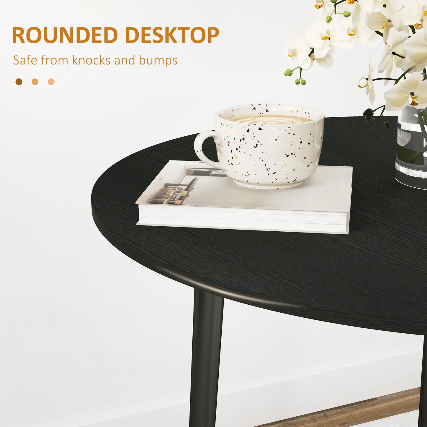 Folding Round Drop Leaf Dining Table, Wood Legs, Distressed Black, Black Bar Tables & Dining Tables at Gallery Canada