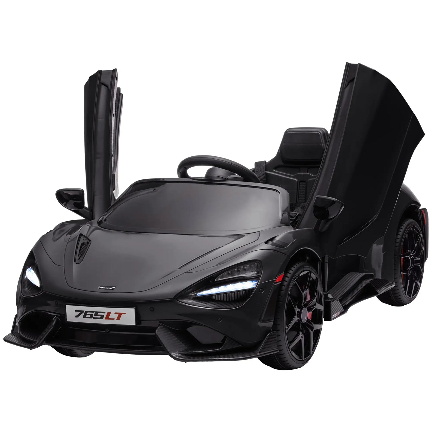 McLaren 765LT 12V Kids Electric Car, Scissor Doors, Remote, Black Electric Toy Cars Black at Gallery Canada