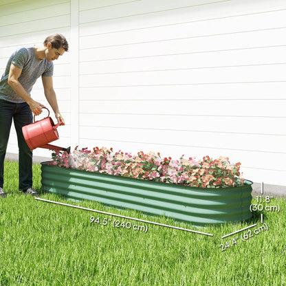 7.9 x 2 x 1ft Galvanized Raised Garden Bed Kit, Metal Planter Box, Green Galvanized Planter Boxes at Gallery Canada