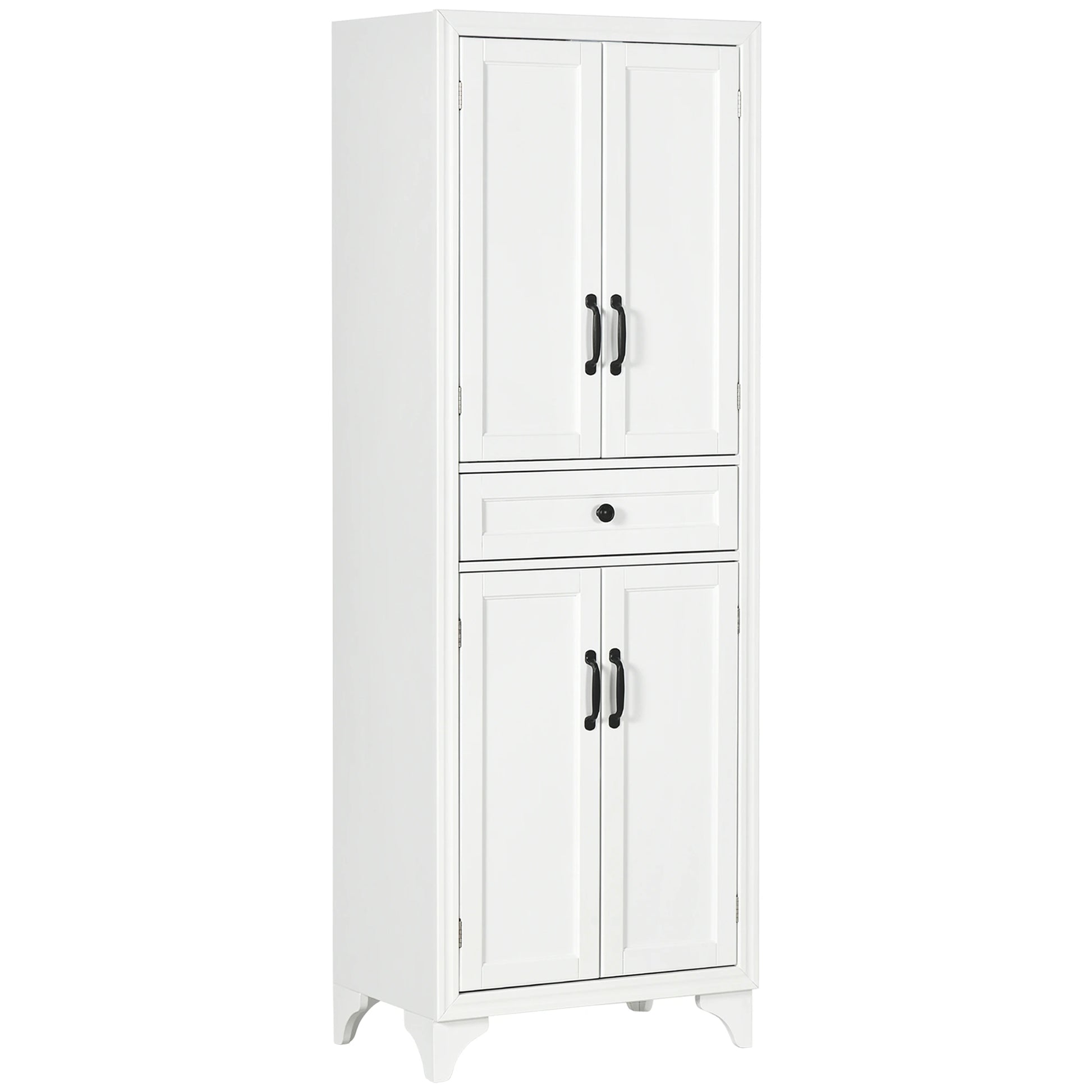 Freestanding Storage Cabinet, Kitchen Pantry with 2 Shelves, 4 Doors Kitchen Pantry Cabinets White at Gallery Canada