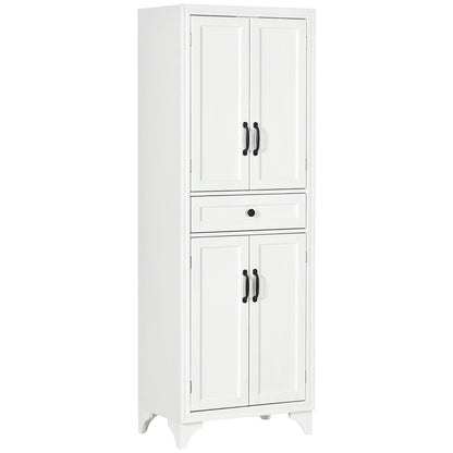 Freestanding Storage Cabinet, Kitchen Pantry with 2 Shelves, 4 Doors Kitchen Pantry Cabinets White at Gallery Canada