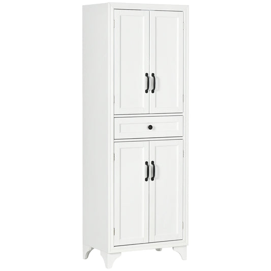 Freestanding Storage Cabinet, Kitchen Pantry with 2 Shelves, 4 Doors Kitchen Pantry Cabinets White at Gallery Canada
