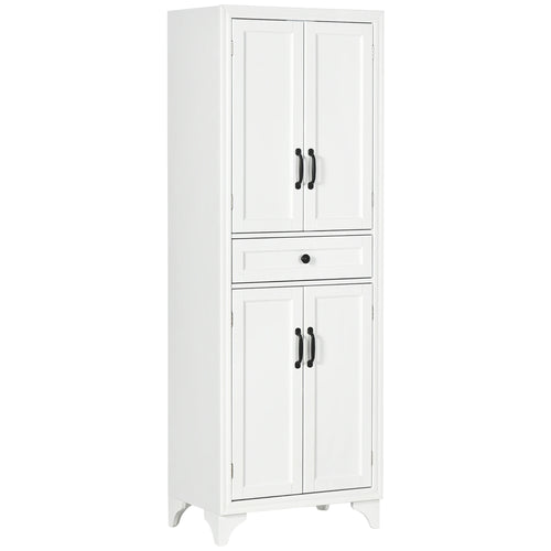 Freestanding Storage Cabinet, Kitchen Pantry with 2 Shelves, 4 Doors