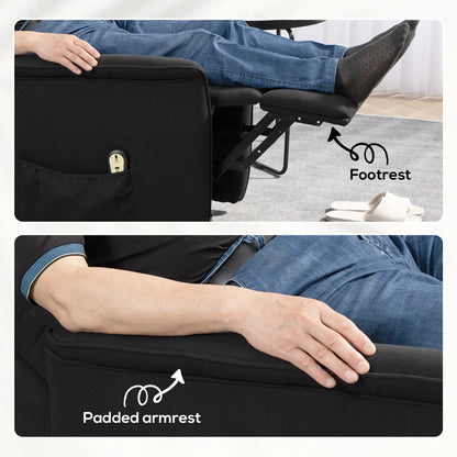 Power Lift Chair Recliner, Remote Control, Side Pockets, Black Sofas & Reclining Chairs at Gallery Canada