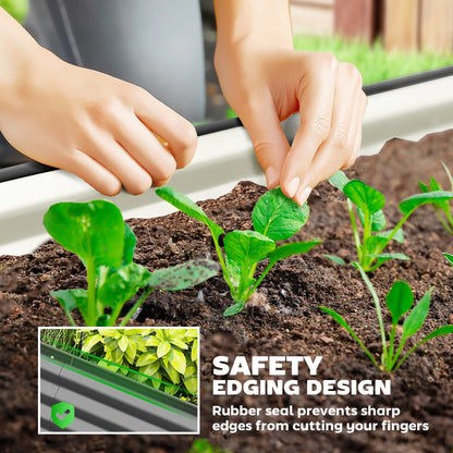 6' x 3' x 1' Galvanized Raised Garden Bed, Dark Grey Outdoor Planter Box, Dark Grey