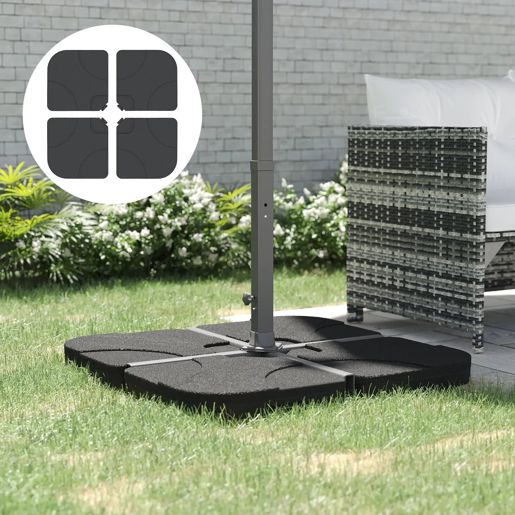 4pc Portable Umbrella Base Weights, Garden Parasol Stand, Black Umbrella Bases at Gallery Canada