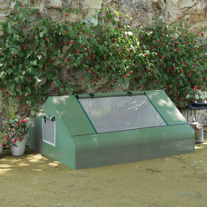 71" x 55" x 32" Mini Greenhouse, Portable Hot House for Plants, 2 Large Windows, Ground Nails, Green Mini Greenhouses at Gallery Canada
