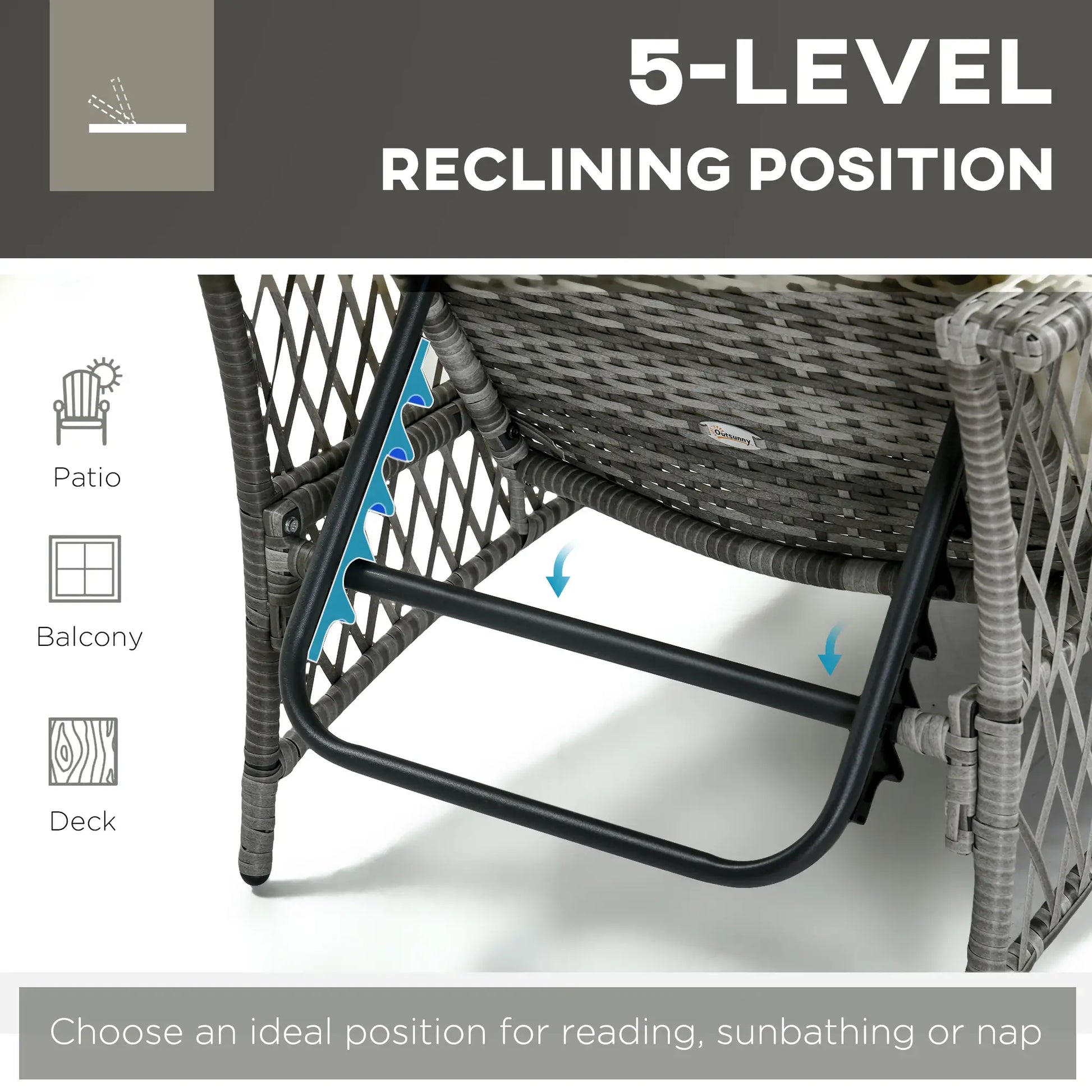 2-Piece Wicker Patio Lounge Set With Cushions, Outdoor PE Rattan Chaise Chair, Coffee Table, Cream White Chaise Loungers at Gallery Canada