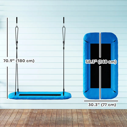Adjustable Ropes Tree Straps Basket Swing, 58" x 30", 660 lbs Capacity, Blue Gym Sets & Swings at Gallery Canada