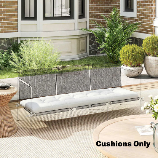 Patio Lounge Chair Cushion, UV50+ With Straps, 78 x 25.6 inch, Cream White Patio Chair Cushions Cream at Gallery Canada