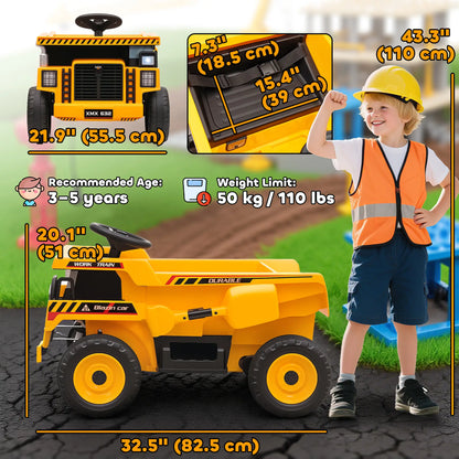 Kids Electric Car, Ride On Dump Truck, 12V, Yellow Toy Excavators at Gallery Canada