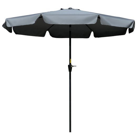 8.5 ft Round Patio Umbrella, Tilt and Crank, Dark Grey Sun Umbrellas Dark Grey, Black at Gallery Canada