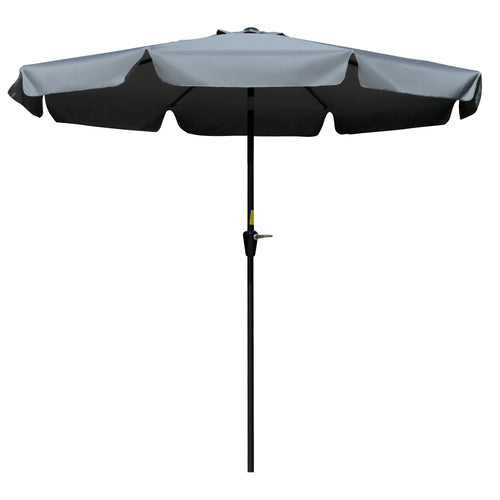 8.5 ft Round Patio Umbrella, Tilt and Crank, Dark Grey
