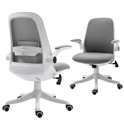 360° Swivel Office Chair, Adjustable Height, Flip-Up Arms, Grey Task Chairs at Gallery Canada