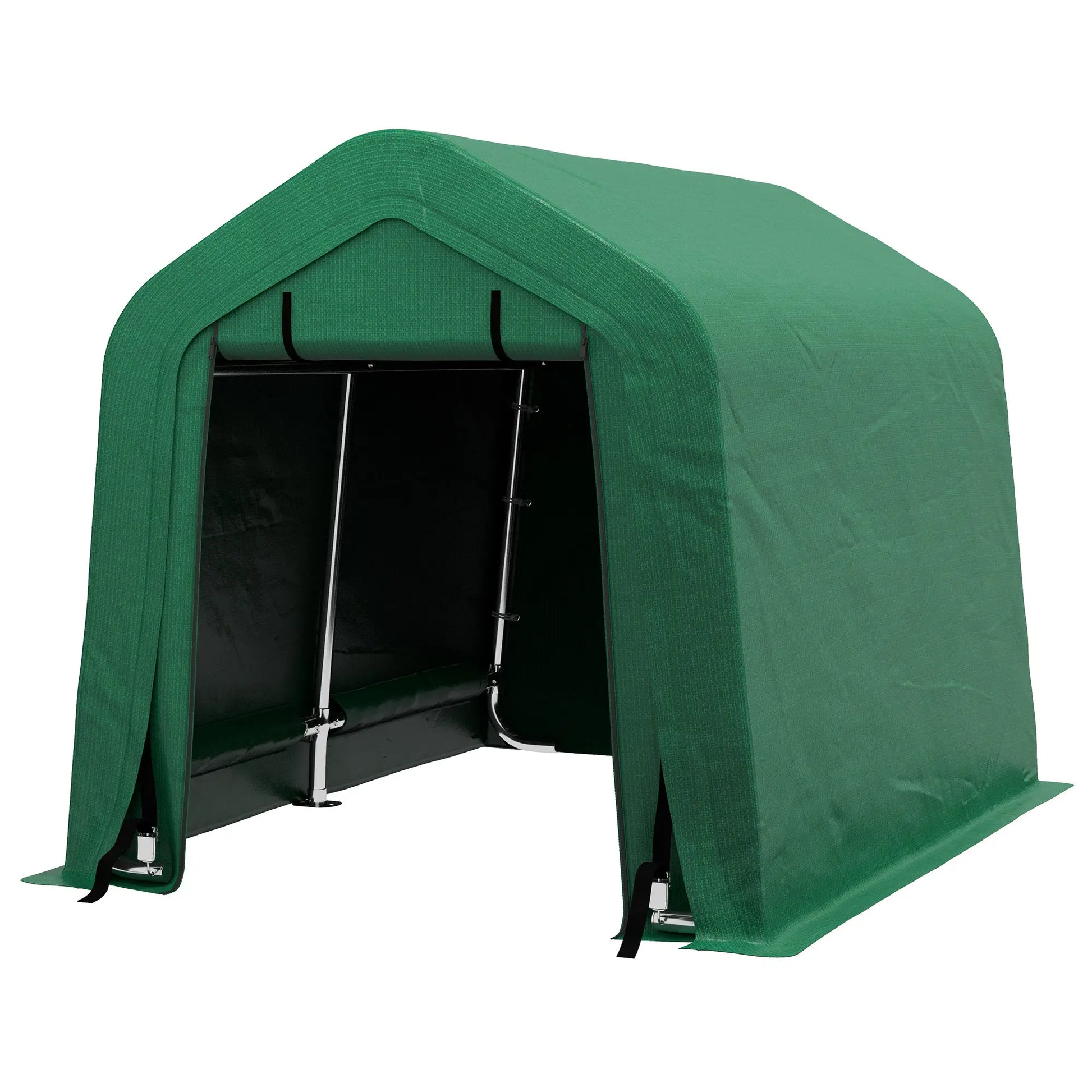 8' x 6' Carport, Sidewalls, Roll-up Door, Outdoor Storage, Green Car Shelters Green at Gallery Canada