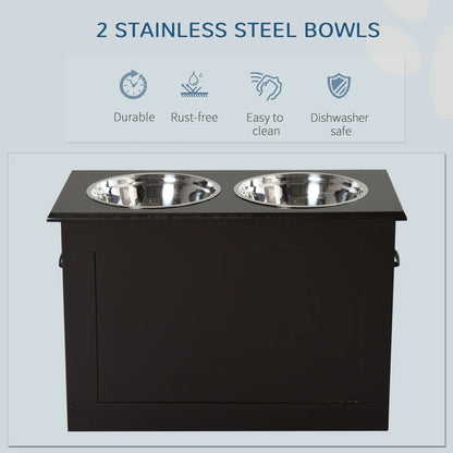 Elevated Dog Bowls, 2 Stainless Steel, Large Size, Coffee Dog Bowls at Gallery Canada