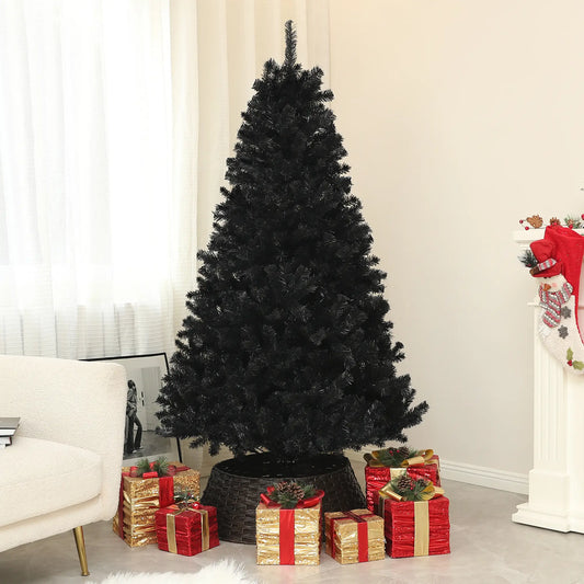 5ft Artificial Christmas Tree, Auto Open, Steel Base, Black Artificial Christmas Trees Black at Gallery Canada