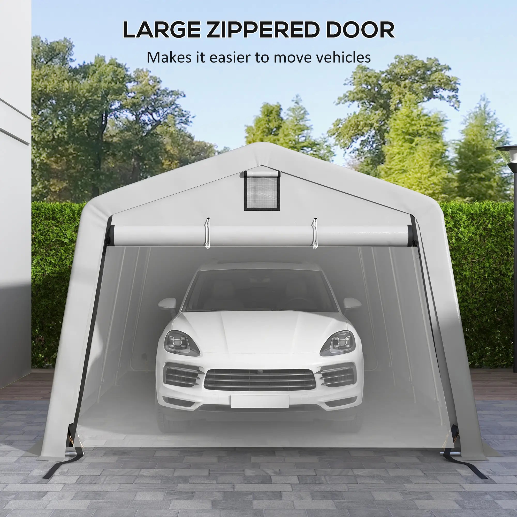 11' x 20' Portable Garage, Heavy Duty Carport, Grey Car Shelters at Gallery Canada