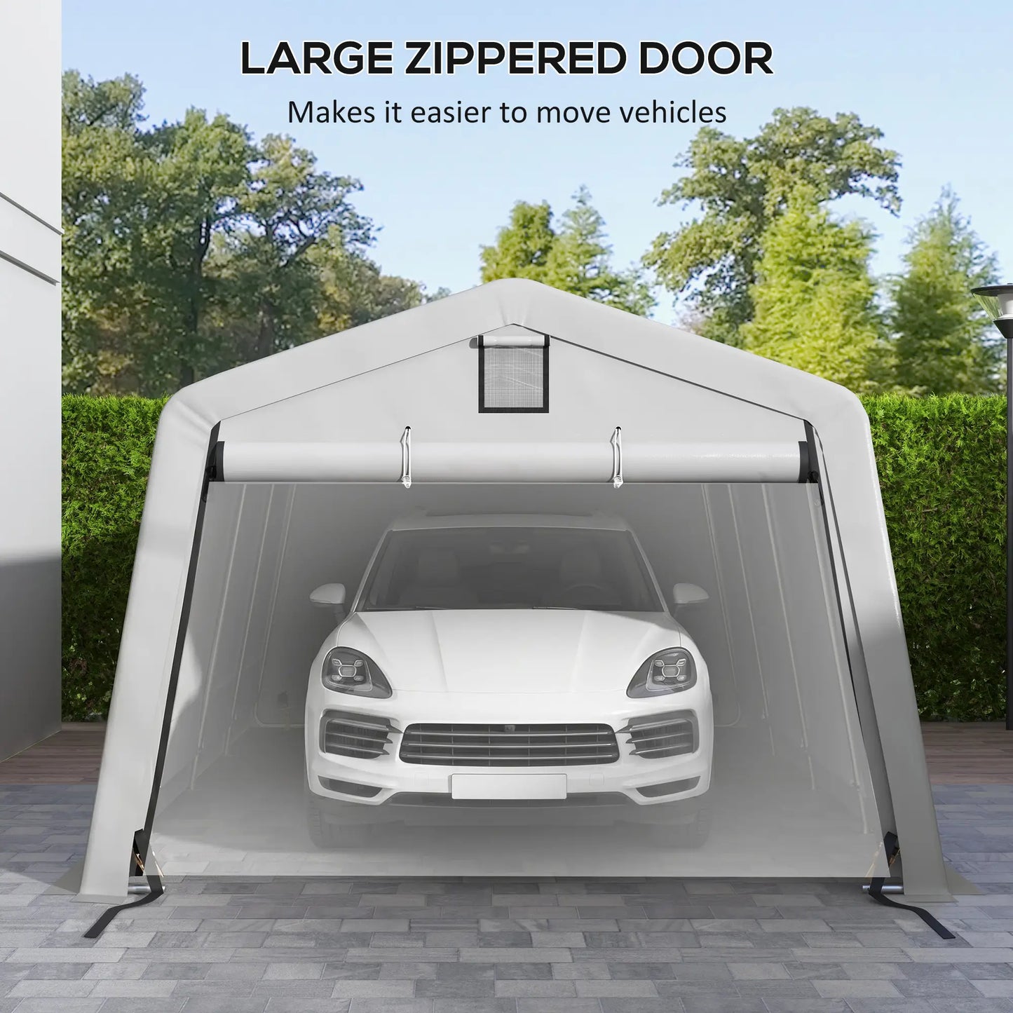 11' x 20' Portable Garage, Heavy Duty Carport, Grey Car Shelters at Gallery Canada