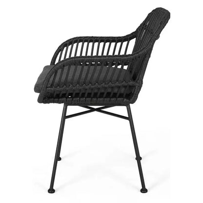 Outdoor Woven Faux Rattan Chairs with Cushions, 24" L x 24" W x 32" H, Brown+Beige Patio Chairs at Gallery Canada