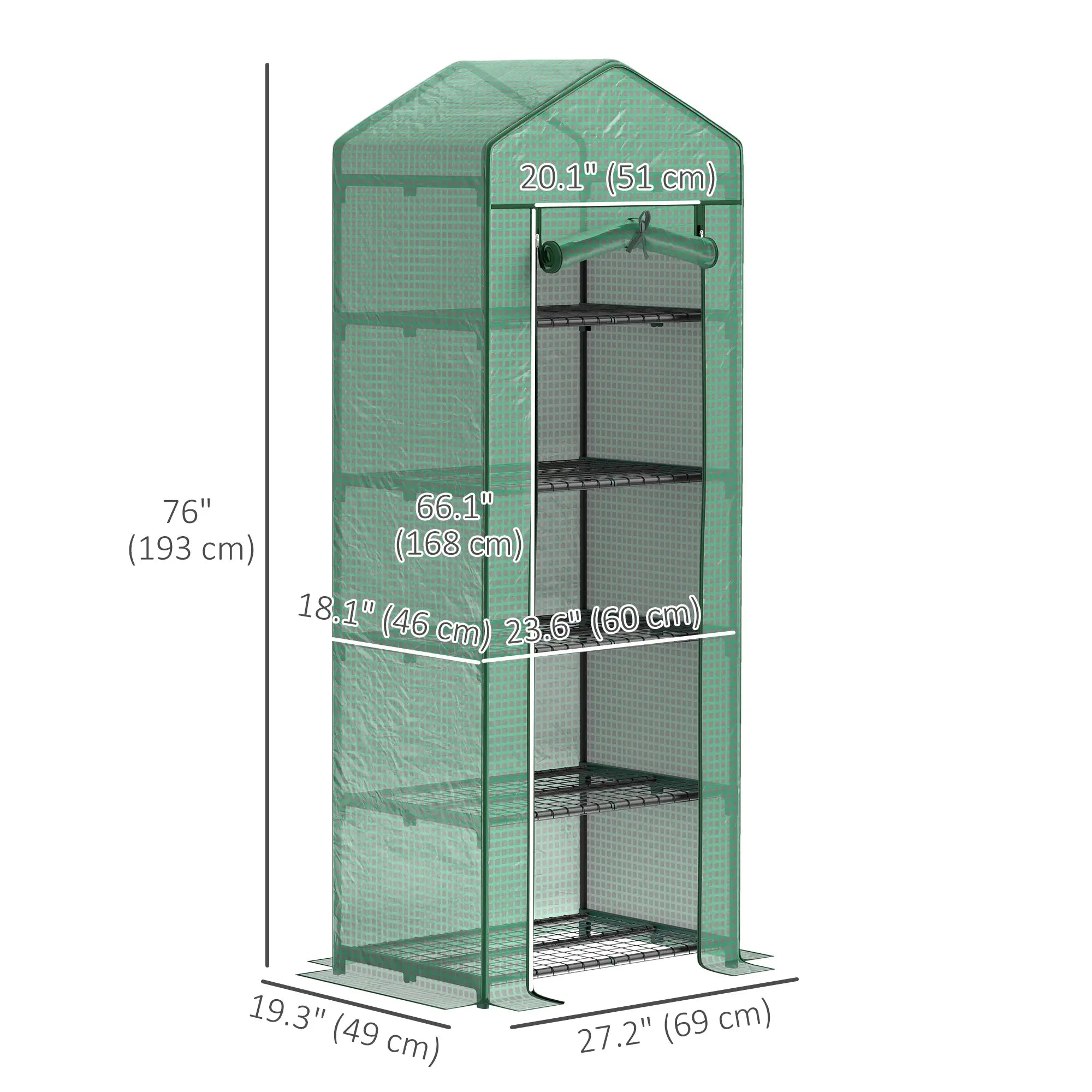 5 Tier Mini Greenhouse, Portable, Transparent, 27.25