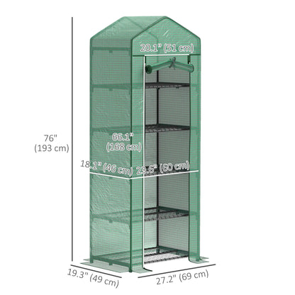 5 Tier Mini Greenhouse, Portable, Transparent, 27.25" x 19.25" x 76", Green Greenhouses at Gallery Canada