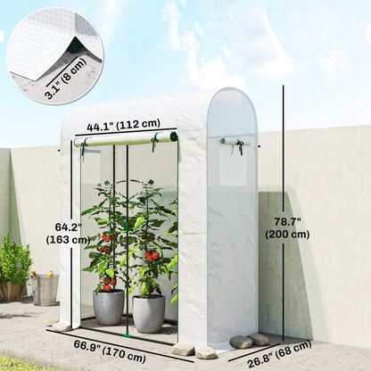 Mini Greenhouse, Portable Garden House, 6' x 2' x 6.6', White Portable Greenhouses at Gallery Canada